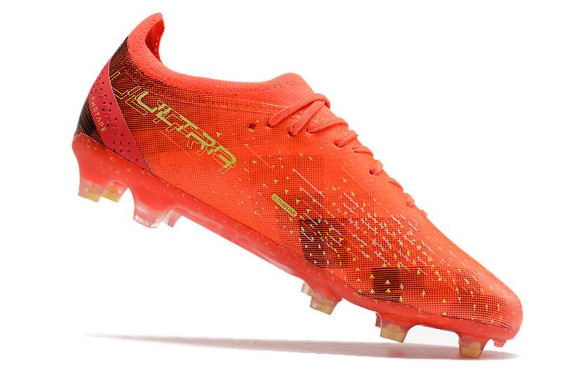 Chuteira Puma Ultra Ultimate Campo - Laranja e Verde